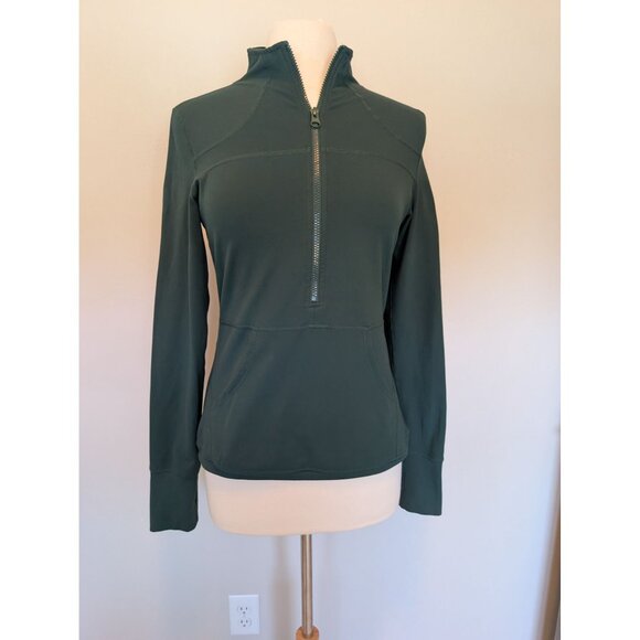 Zyia Active Medium 3/4 Zip Green Long Sleeve Top Active workout - Picture 1 of 3